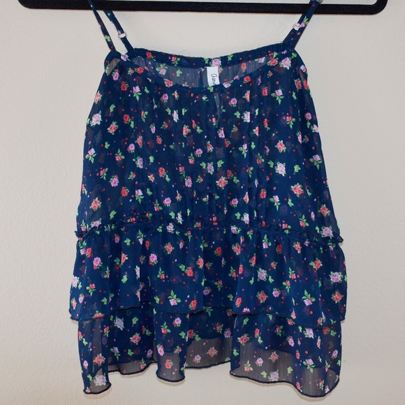Aeropostale Floral Cropped Tank Top Small - Picture 1 of 3
